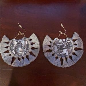 Grey tassel earrings